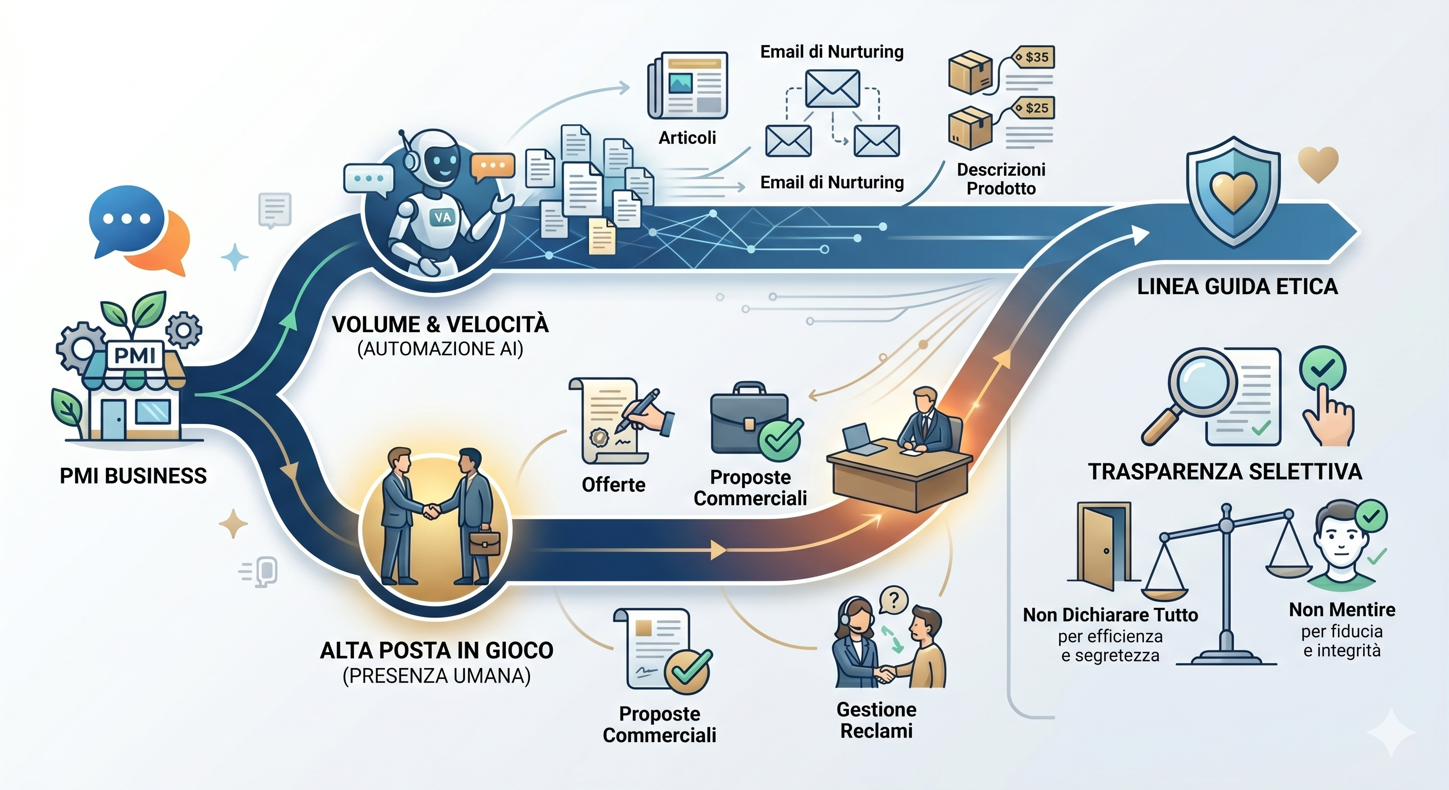 Flusso AI e comunicazione umana PMI marketing 2026